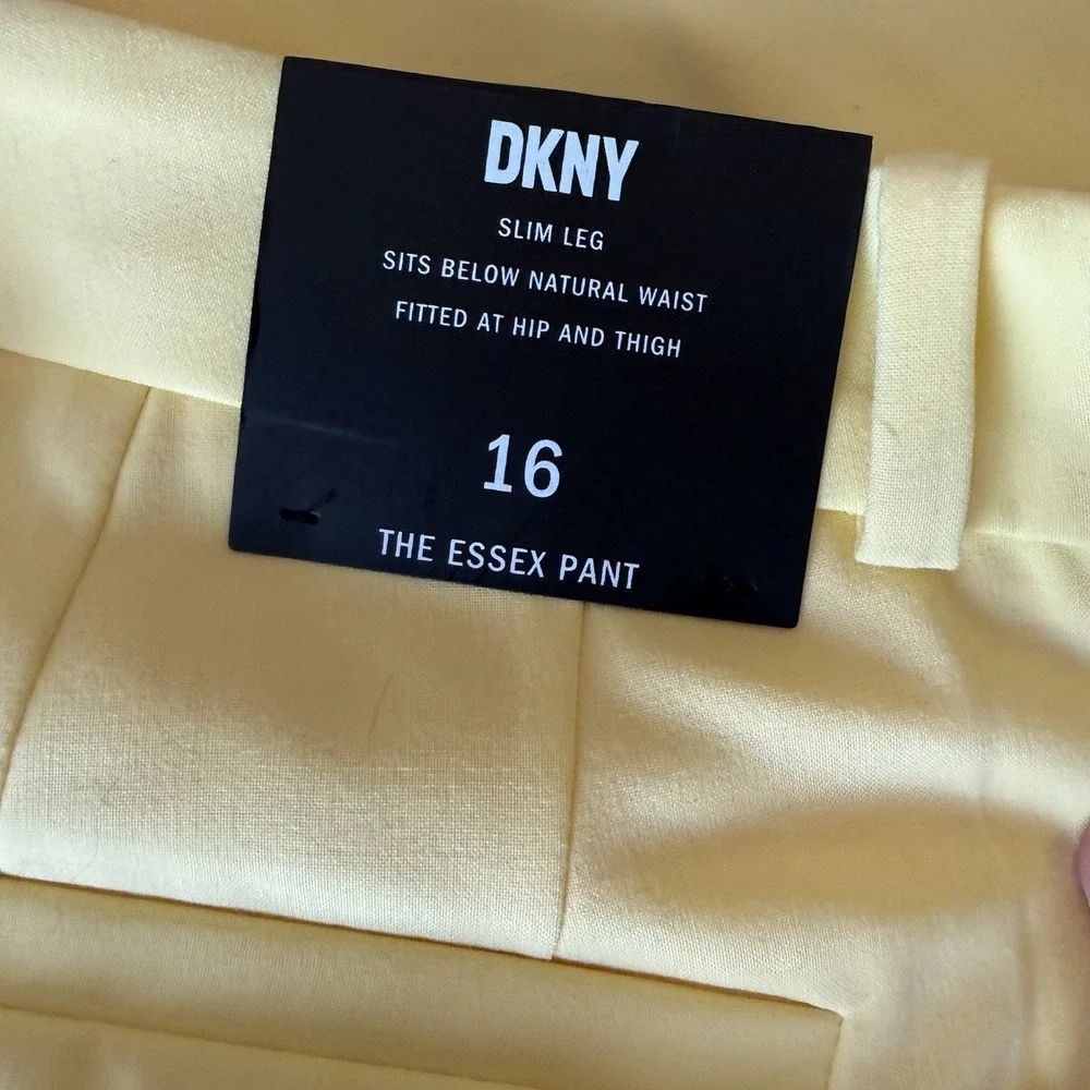 Lot 2 Women‎ Dress Pants Size 16 DKNY Essex Yellow + Elaine Rose Pull On Career